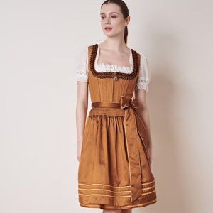 NWT Kruger Dirndl Dress Brown Size 36 Small (US 6)